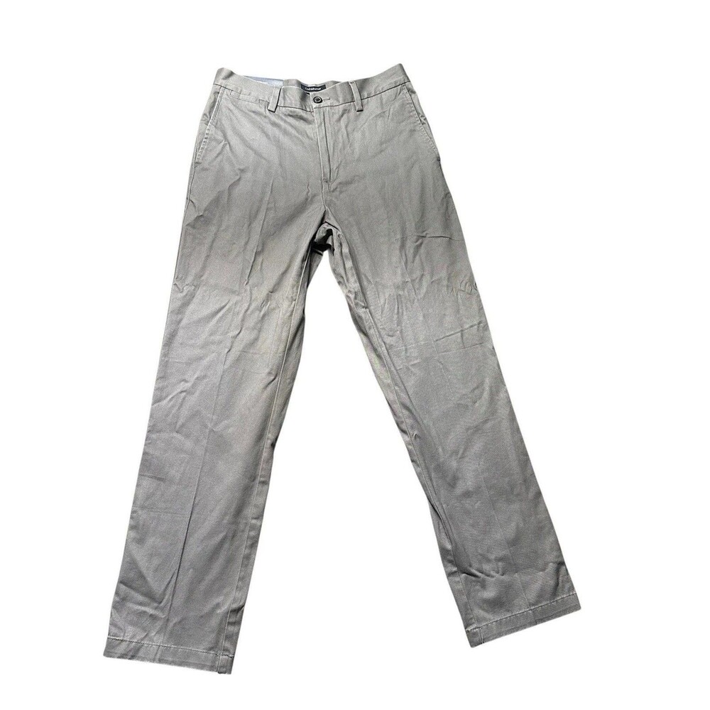 Croft & Barrow Mens 31x32 Chino Pants Gray Classic Fit Cotton Twill Casual NWT